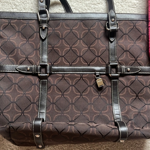 Nine West computer bag / tote outside pockets sleeve - Picture 2 of 10